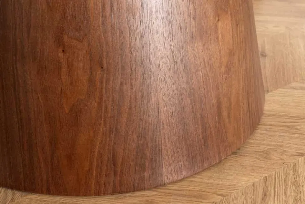 Runder Esstisch UNIQUE 120cm weiß grau braun Pandora Keramik Walnuss Säulenfuß