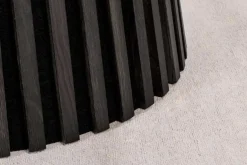 Runder Esstisch VALHALLA WOOD 140cm schwarz Eichenholz Säulenfuß