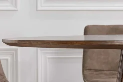 Runder Esstisch VALHALLA WOOD 120cm smoked Eichenholz Säulenfuß