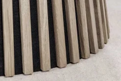 Runder Esstisch VALHALLA WOOD 120cm grau Eichenholz Säulenfuß