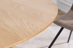 Runder Esstisch VALHALLA WOOD 140cm natur Eichenholz Säulenfuß