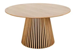 Runder Esstisch VALHALLA WOOD 120cm natur Eichenholz Säulenfuß