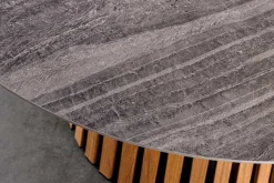 Runder Esstisch VALHALLA 115cm Keramik Lamellen-Design Indoor Outdoor