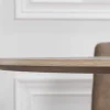 Runder Esstisch VALHALLA WOOD 140cm grau Eichenholz Säulenfuß