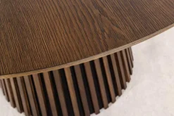 Runder Esstisch VALHALLA WOOD 140cm smoked Eichenholz Säulenfuß