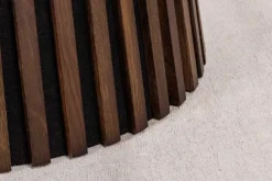Runder Esstisch VALHALLA WOOD 140cm smoked Eichenholz Säulenfuß