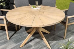 Runder Gartentisch KOPENHAGEN 140cm natur Akazie Massivholz In- und Outdoor wetterfest