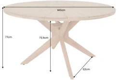Runder Gartentisch KOPENHAGEN 140cm natur Akazie Massivholz In- und Outdoor wetterfest