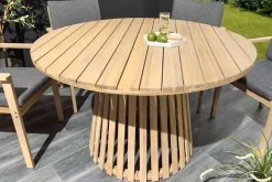 Runder Gartentisch KOPENHAGEN 120cm natur Akazie Massivholz In- und Outdoor wetterfest