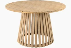Runder Gartentisch KOPENHAGEN 120cm natur Akazie Massivholz In- und Outdoor wetterfest