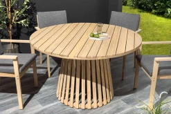 Runder Gartentisch KOPENHAGEN 120cm natur Akazie Massivholz In- und Outdoor wetterfest