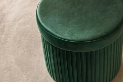 Runder Hocker ÉLAN 40cm grün Samt faltbar mit Stauraum