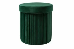 Runder Hocker ÉLAN 40cm grün Samt faltbar mit Stauraum