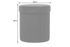 Runder Hocker ÉLAN 40cm schwarz Samt faltbar mit Stauraum