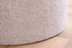 Runder Hocker MODERN BAROCK 50cm champagner Bouclé mit Stauraum