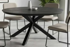 Runder In- und Outdoor Esstisch GALAXY 120cm anthrazit Keramik Aluminium Gartentisch