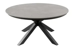 Runder In- und Outdoor Esstisch GALAXY 120cm graphit Keramik anthrazit Aluminium Gartentisch