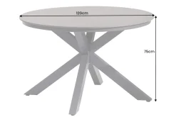 Runder In- und Outdoor Esstisch GALAXY 120cm graphit Keramik anthrazit Aluminium Gartentisch