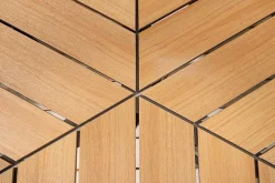 Runder In- und Outdoor Gartentisch DESIGNO 120cm natur Holz-Design anthrazit Metall