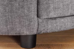 Runder Nachttisch SIGNUM 55cm grau Vogue Seiden Samtstoff inkl. Beleuchtung Schubladen