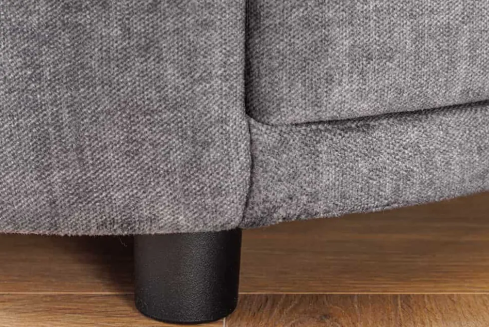 Runder Nachttisch SIGNUM 55cm grau Vogue Seiden Samtstoff inkl. Beleuchtung Schubladen