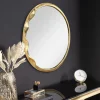 Runder Wandspiegel ABSTRACT 55cm gold Metall handmade