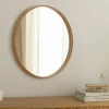 Runder Wandspiegel PORTRAIT 70cm natur in Eichenholz-Design