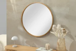 Runder Wandspiegel PORTRAIT 60cm gold Eisen handmade