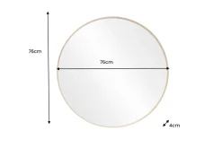 Runder Wandspiegel PORTRAIT 75cm gold mit Metallrahmen