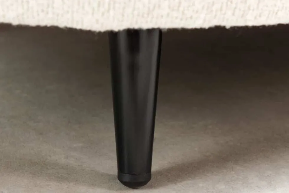 Scandinavische Polsterbank VOGUE 110cm weiß Bouclé schwarz Sitzbank mit Stauraum
