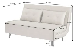 Schlafsessel SMART MULTIFUNCTION 140cm champagner Vogue Seiden Samtstoff