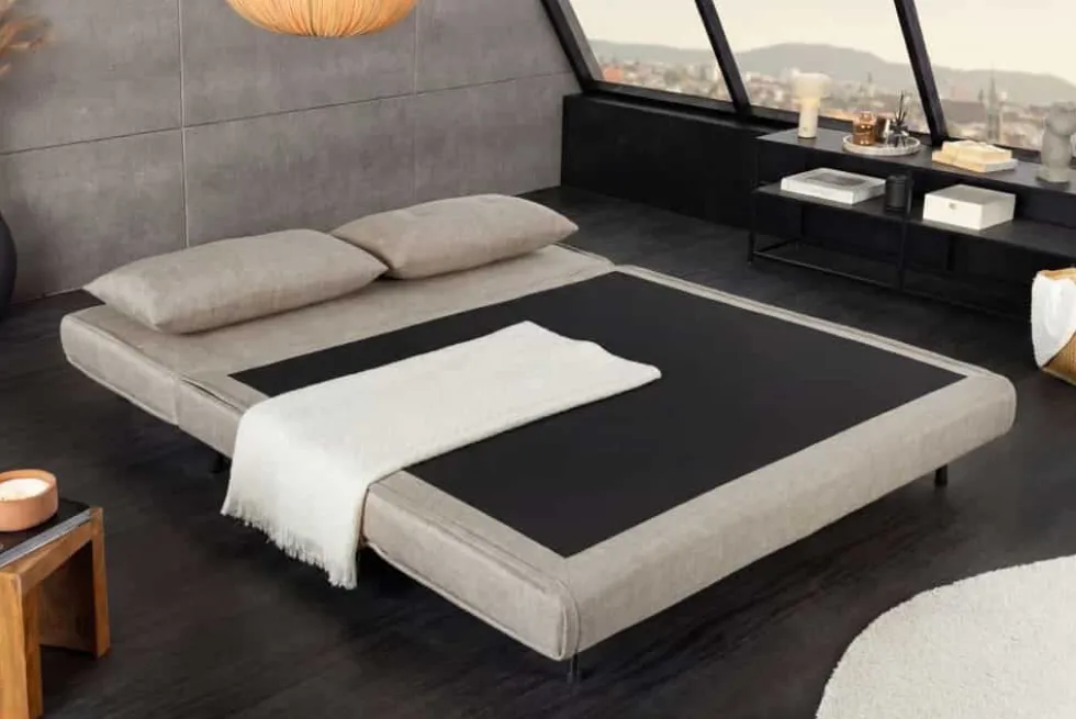 Schlafsessel SMART MULTIFUNCTION 140cm champagner Vogue Seiden Samtstoff