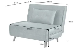 Schlafsessel SMART MULTIFUNCTION 100cm petrol Vogue Seiden Samtstoff