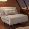 Schlafsessel SMART MULTIFUNCTION 100cm champagner beige Vogue Seiden Samtstoff