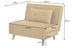 Schlafsessel SMART MULTIFUNCTION 100cm senfgelb Vogue Seiden Samtstoff
