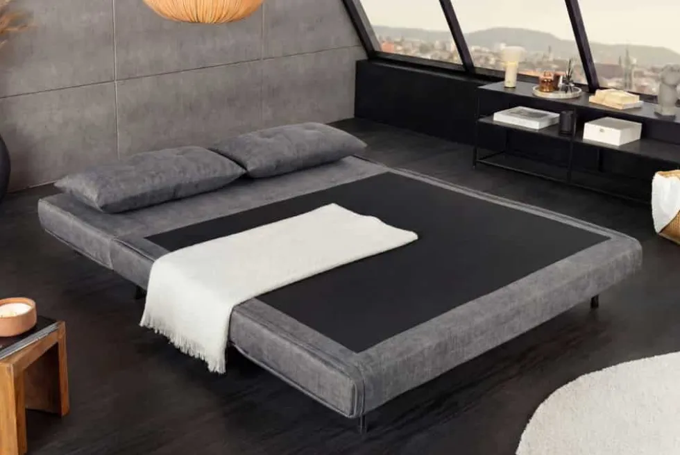 Schlafsessel SMART MULTIFUNCTION 140cm grau Vogue Seiden Samtstoff