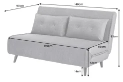 Schlafsessel SMART MULTIFUNCTION 140cm grau Vogue Seiden Samtstoff