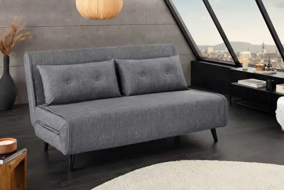 Schlafsessel SMART MULTIFUNCTION 140cm grau Vogue Seiden Samtstoff