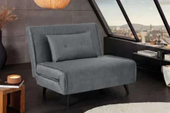 Schlafsessel SMART MULTIFUNCTION 100cm grau Vogue Seiden Samtstoff