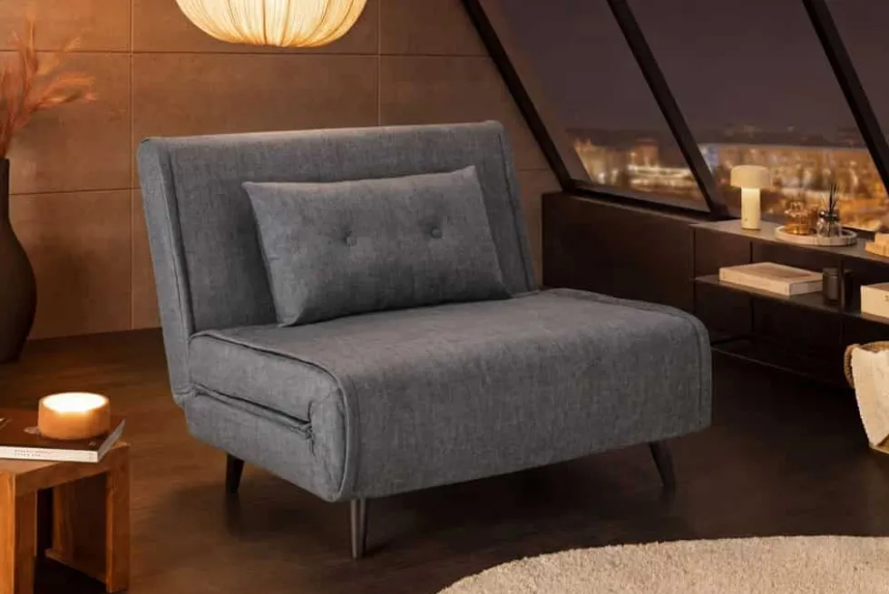 Schlafsessel SMART MULTIFUNCTION 100cm grau Vogue Seiden Samtstoff