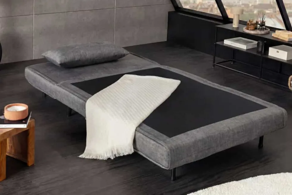 Schlafsessel SMART MULTIFUNCTION 100cm grau Vogue Seiden Samtstoff