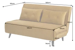 Schlafsessel SMART MULTIFUNCTION 140cm senfgelb Vogue Seiden Samtstoff