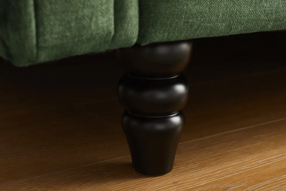 Schlafsofa MAISON BELLE AFFAIRE 220cm moosgrün Vogue Seiden Samtstoff 3-Sitzer
