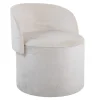 Sessel LUNA 65cm beige Bouclé Polsterhocker mit klappbarer Rückenlehne und Stauraum