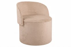 Sessel LUNA 65cm champagner greige Bouclé Polsterhocker mit klappbarer Rückenlehne und Stauraum