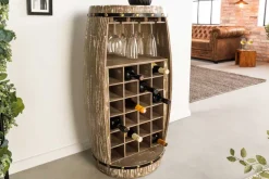 Shabby Chic Weinregal BODEGA 100cm natur Pinie Weinfass für 24 Flaschen