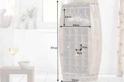 Shabby Chic Weinregal BODEGA 100cm natur Pinie Weinfass für 24 Flaschen