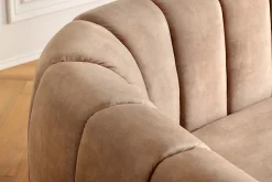 3-Sitzer Sofa BABYLON 200cm champagner beige Samt mit Ziersteppung