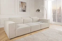 3-Sitzer Sofa BOSSA NOVA 260cm beige ocean Strukturstoff Couch inkl. Kissen