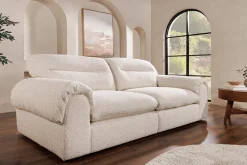 4-Sitzer Sofa SIXTH SENSE 245cm beige Bouclé-Strickstoff mit Nosagfederung und Daunenfedern
